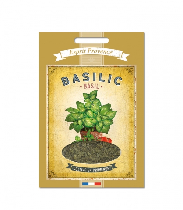 Basilic Provence 20 g Basilikum - Refill. Tørret basilikum fra Provence. God til f.eks. salat, tomat, paté, lyst fisk, suppe og infusion - te.